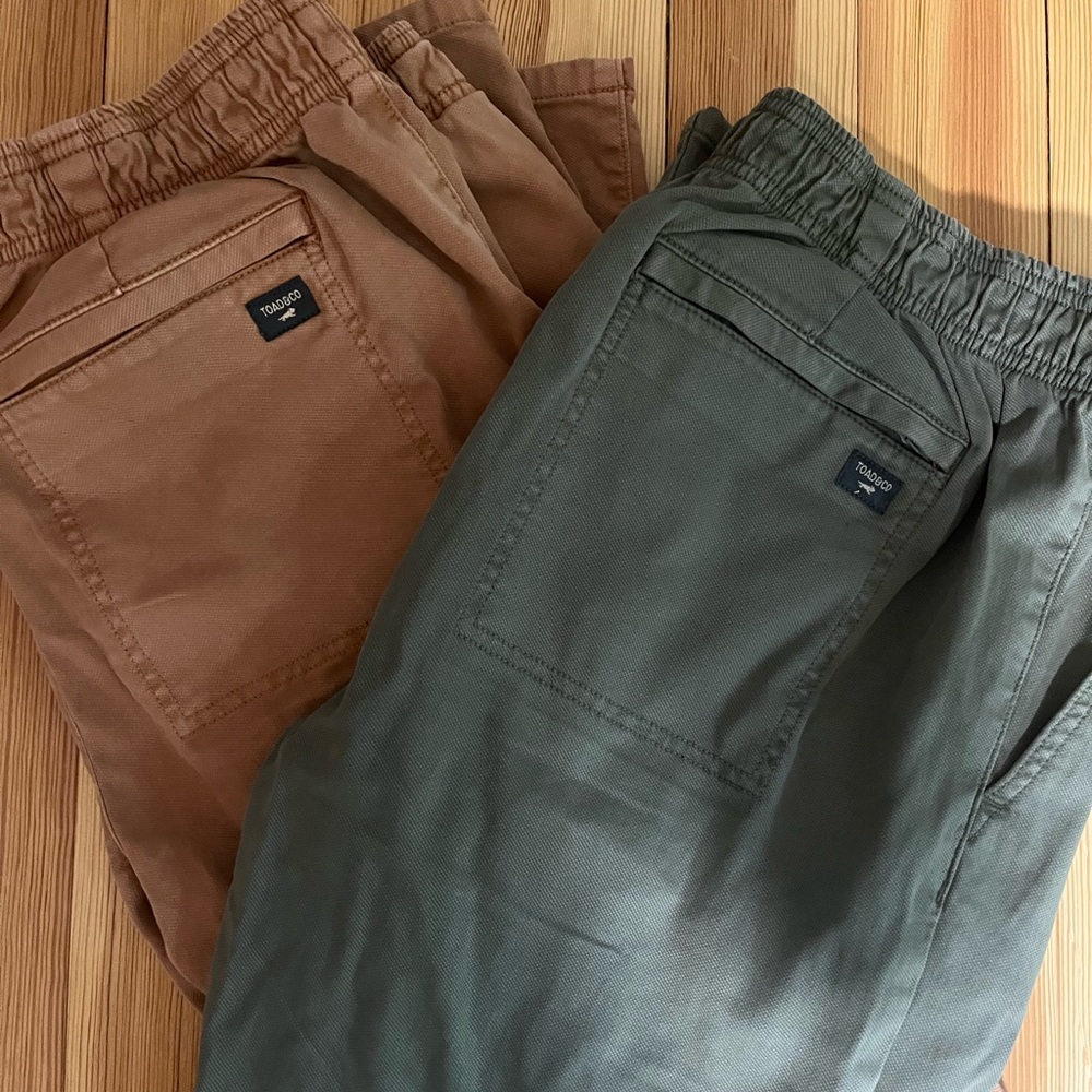 Toad&Co Men's Canvas Pants - Brown and Green